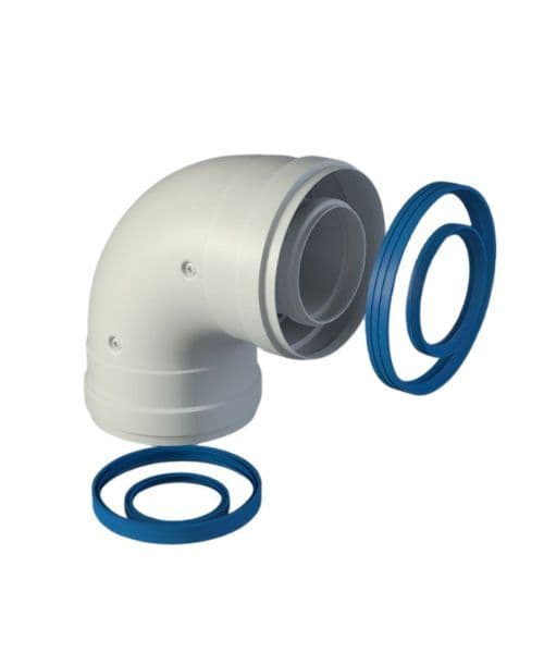 CODO SALIDA DE GASES COAXIAL 90º H-H 60/100 CODO SALIDA DE GASES COAXIAL 90º H-H 60/100
