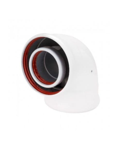 CODO SALIDA DE GASES COAXIAL 90º M-H 60/100 CODO SALIDA DE GASES COAXIAL 90º M-H 60/100